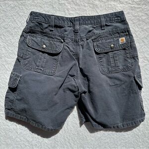 Carhartt rugged cargo shorts in a washed charcoal gray/navy, size 10✨